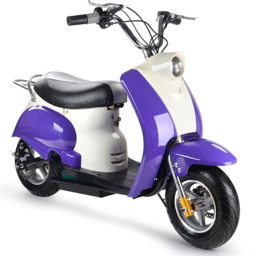 MotoTec 24v Electric Moped Purple-MOTOTEC